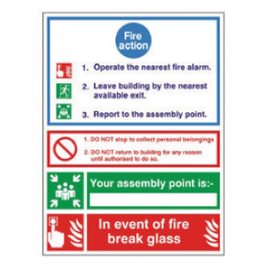 Fire Action Notice “Your Assembly Point Is” – Photoluminescent  (150mm x 200mm) FAN2P